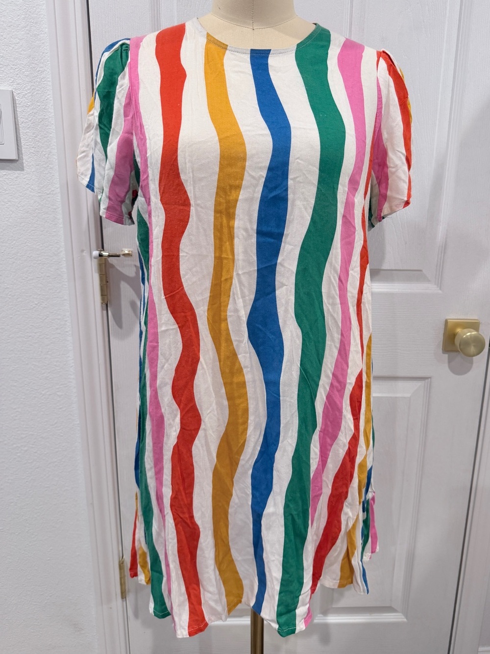 Nooworks Molly in Rainbow Salvation Stripe Dress XXL